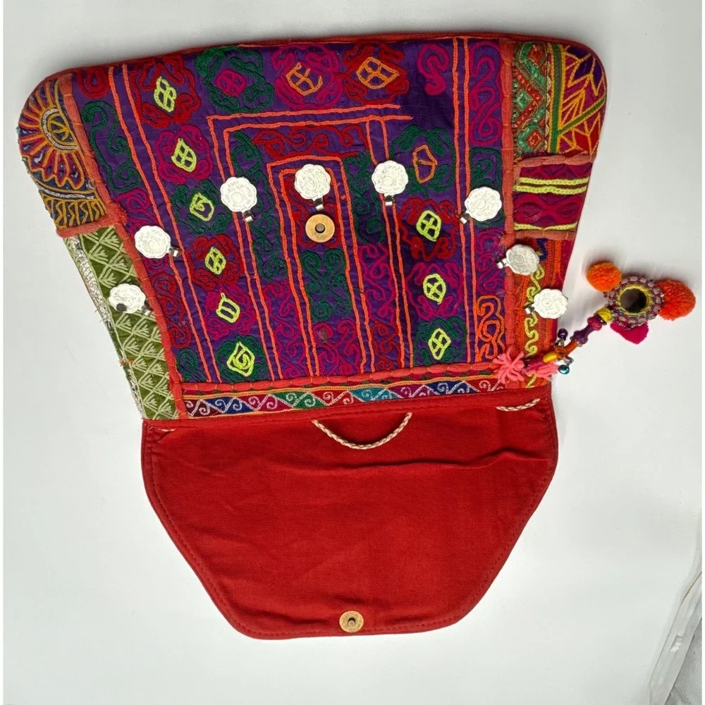 Vintage Banjara Tribal Embroidered Crossbody Bag Indian Mirror Work Coin‎ Boho
